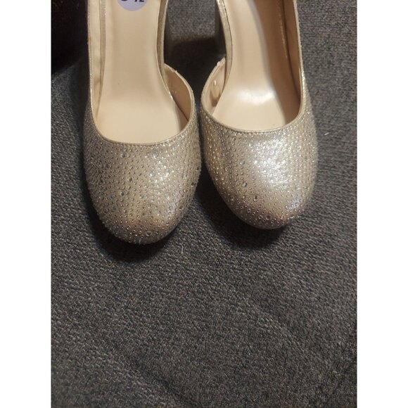 Andiamo Gold Rose High Heels Pumps Prom Wedding Homecoming Shoes Size 8.5 Heels - Picture 2 of 8